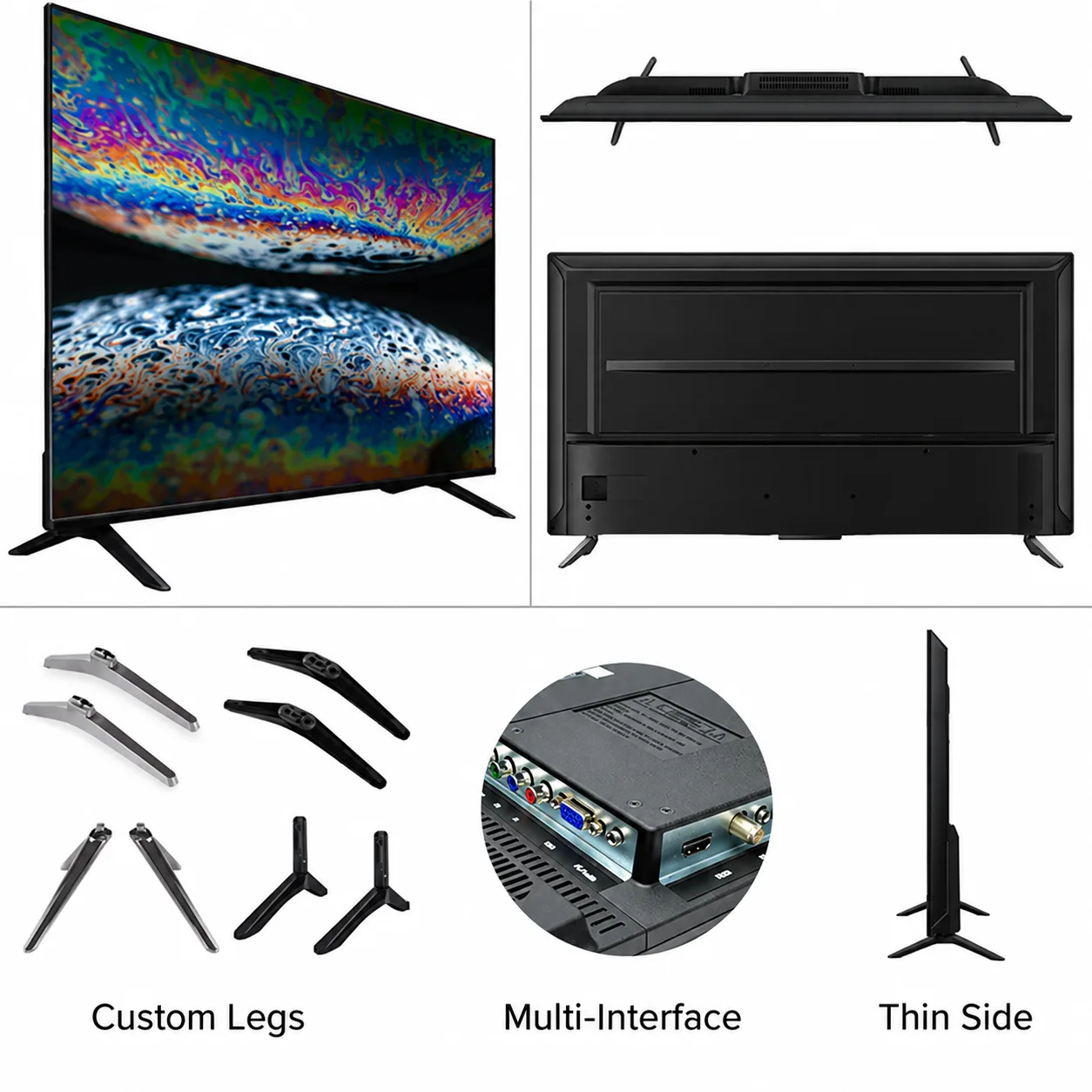 OEM/ODM 19 22 24 26 32 43 50 Inch LED Android Smart Tv Export Custom logo Smart WiFi LCD TV Display