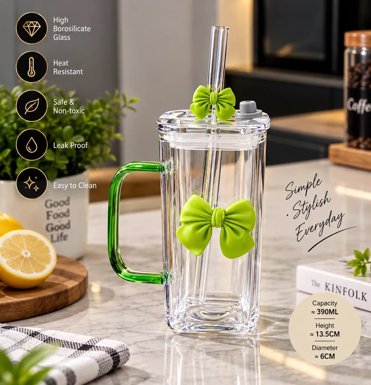 Transparent simple square cup