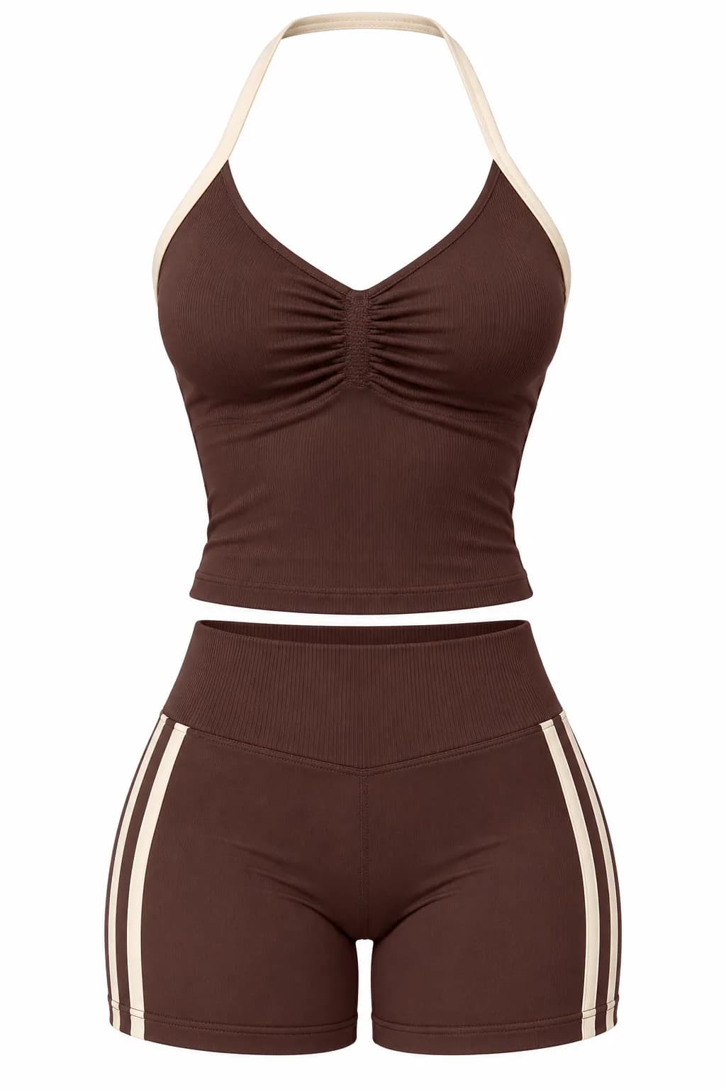 color blocked halter neck yoga for women